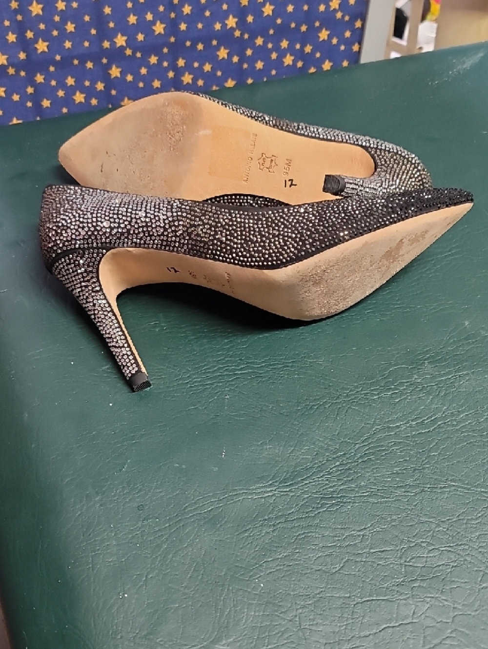 ANTONIO MELANI Black Sparkling Pointed-Toe Pumps - Picture 5 of 6